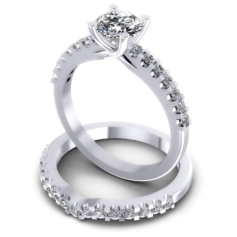 Round Diamonds 0.95CT Bridal Set in 14KT Rose Gold
