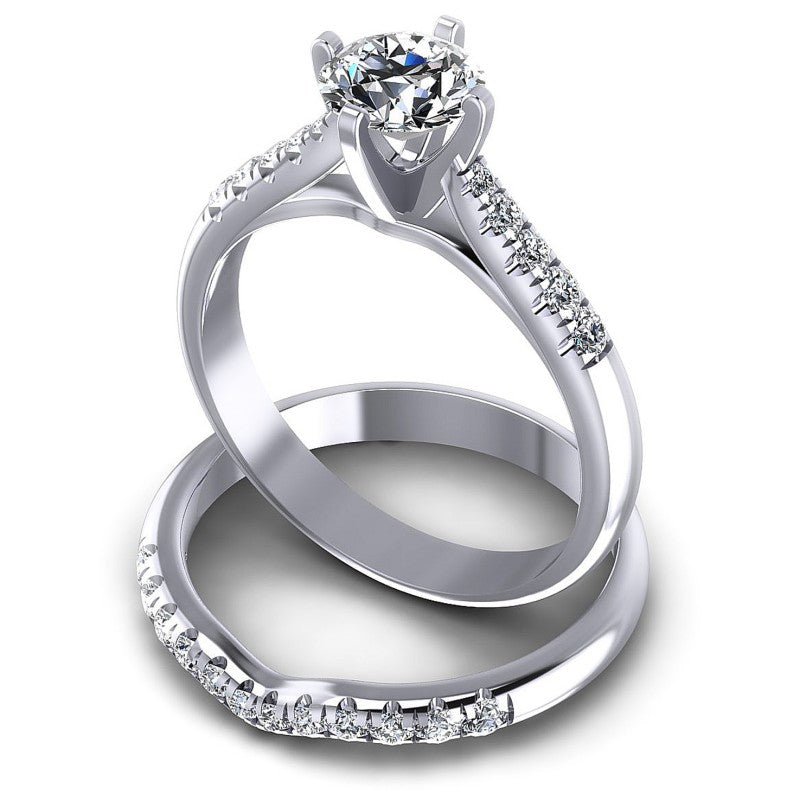 Round Diamonds 0.85CT Bridal Set in 14KT Rose Gold