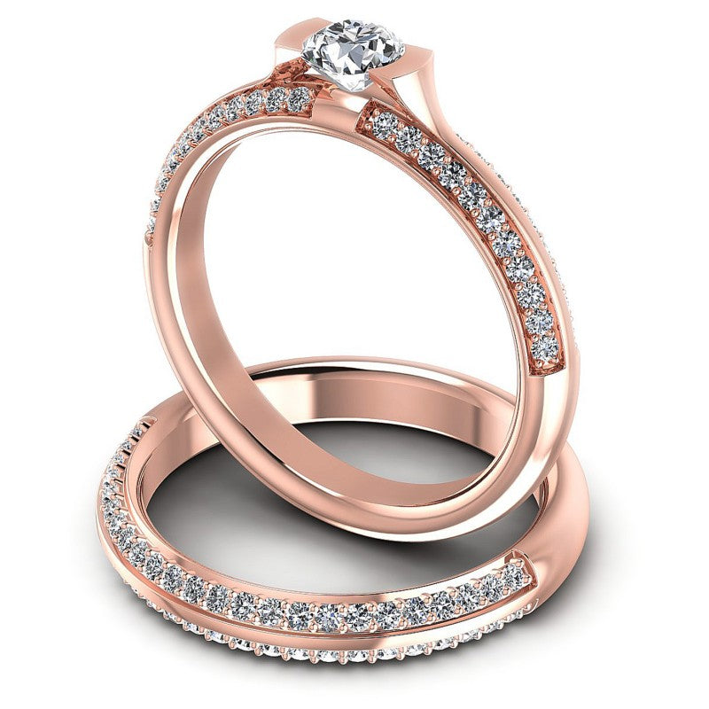 Round Diamonds 1.15CT Bridal Set in 18KT Rose Gold