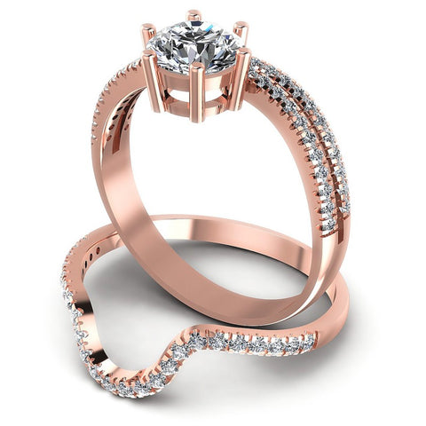 Round Diamonds 0.95CT Bridal Set in 18KT Rose Gold