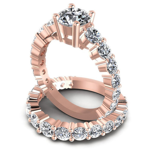 Round Diamonds 3.55CT Bridal Set in 18KT Rose Gold
