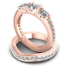 Princess and Round Diamonds 2.15CT Bridal Set in 18KT Rose Gold
