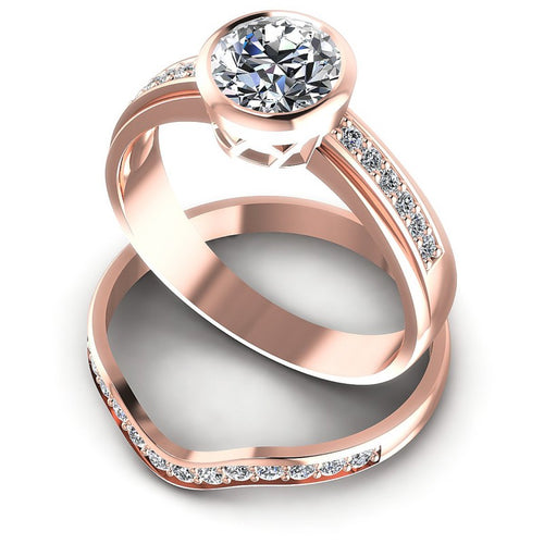 Round Diamonds 0.70CT Bridal Set in 18KT Rose Gold