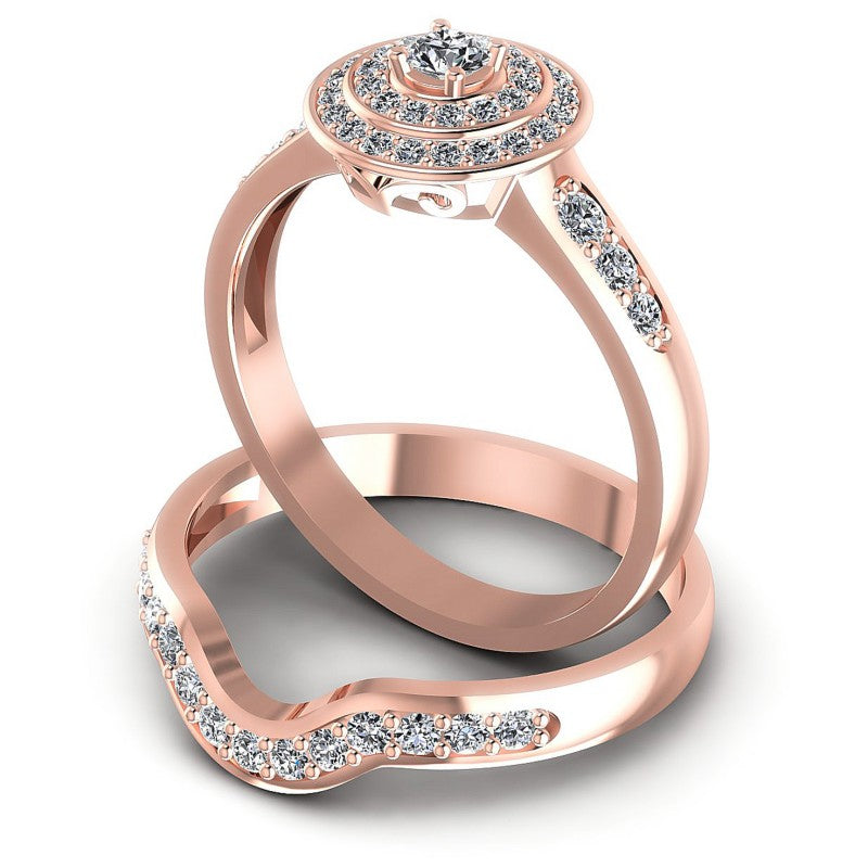 Round Diamonds 0.75CT Bridal Set in 18KT Rose Gold
