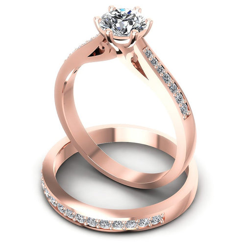 Round Diamonds 0.70CT Bridal Set in 18KT Rose Gold
