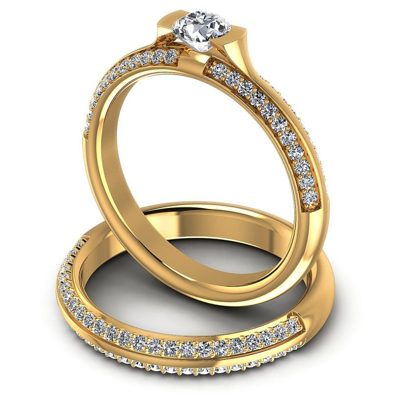 Round Diamonds 1.15CT Bridal Set in 14KT Rose Gold