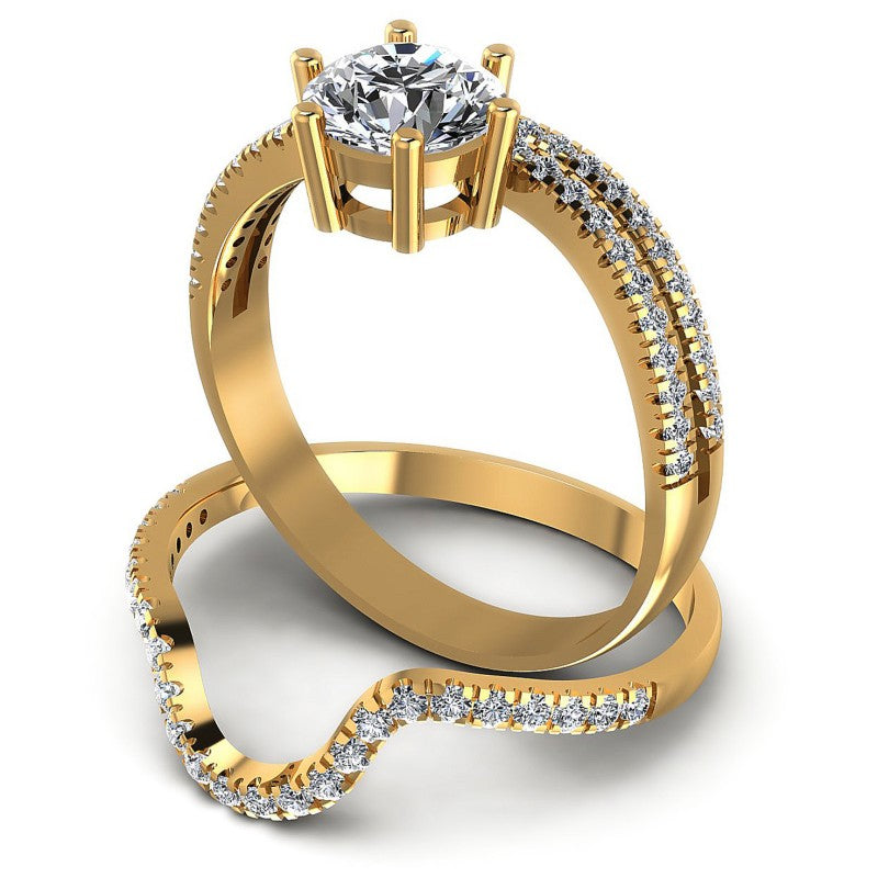 Round Diamonds 0.95CT Bridal Set in 14KT Rose Gold