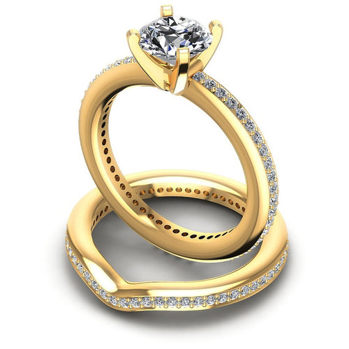Round Diamonds 1.15CT Bridal Set in 14KT Rose Gold