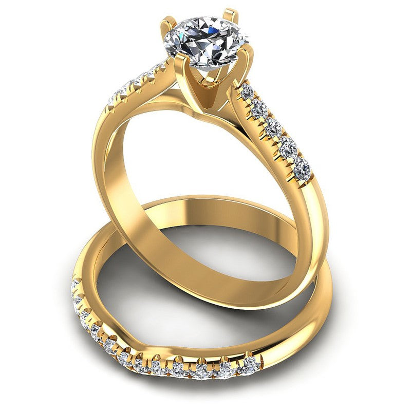 Round Diamonds 0.85CT Bridal Set in 14KT Rose Gold