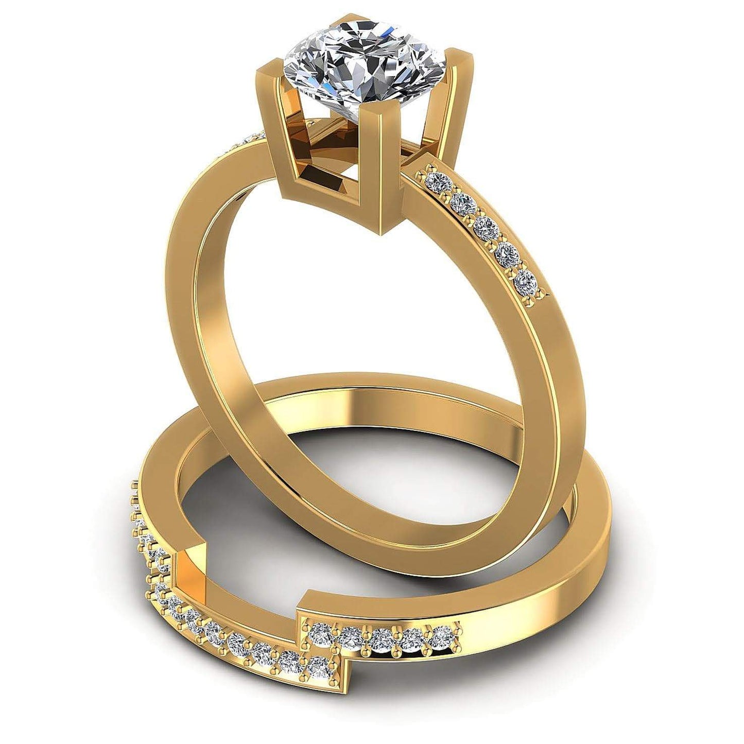 Bridal Sets 0.60-1.75CT Round Cut Diamonds