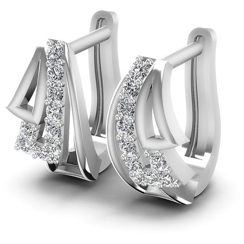 Round Diamonds 0.40CT Earring in 14KT White Gold