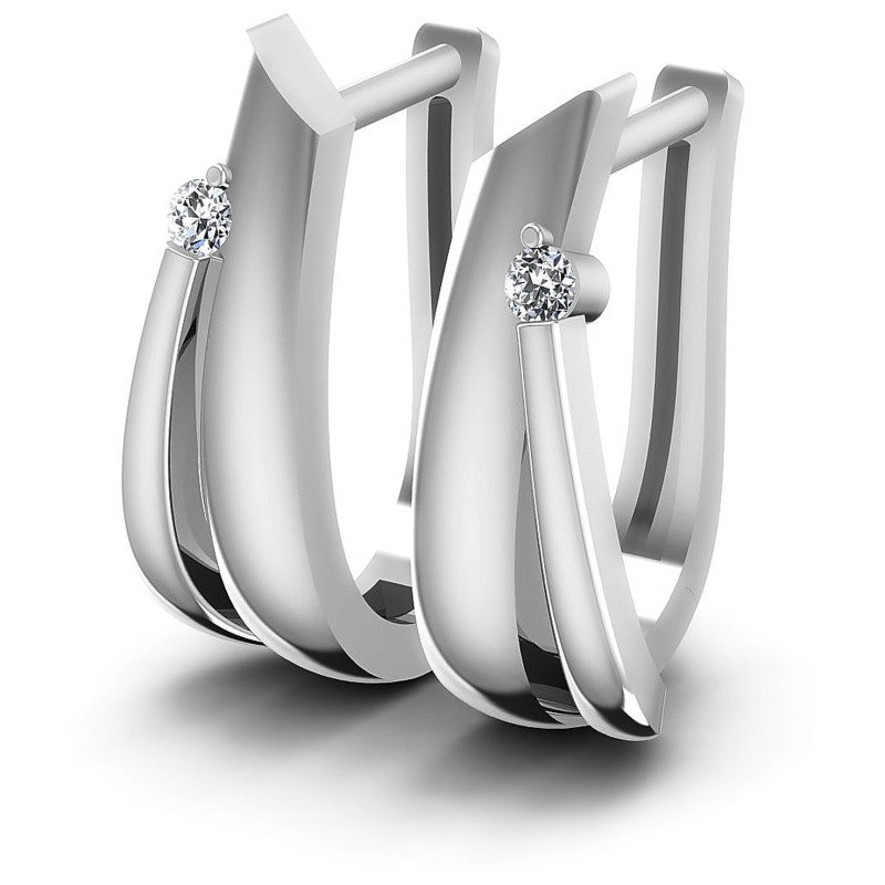 Round Diamonds 0.10CT Earring in 14KT White Gold