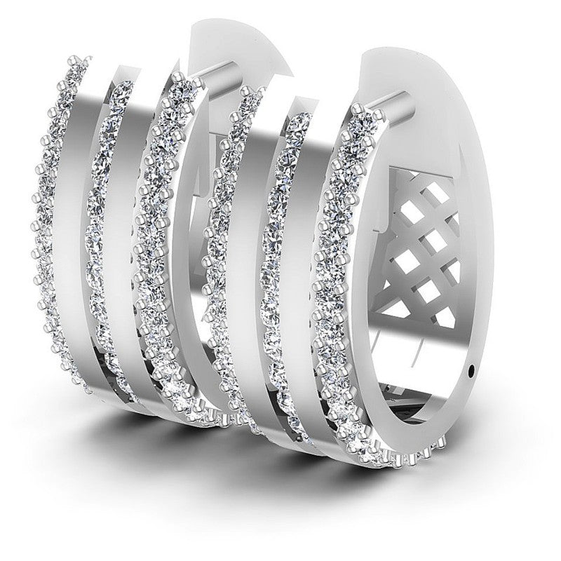 Round Diamonds 0.70CT Earring in 14KT White Gold