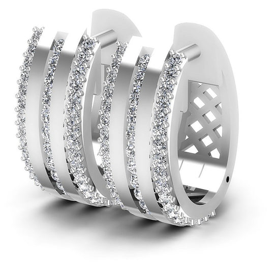 Round Diamonds 0.70CT Earring in 14KT White Gold