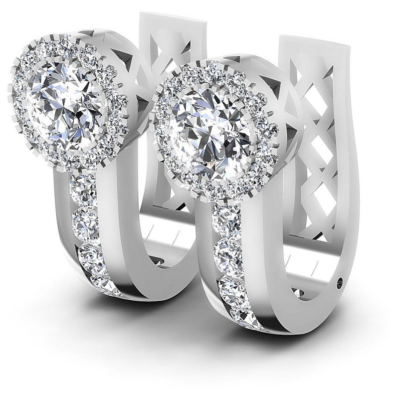 Round Diamonds 1.40CT Earring in 14KT White Gold