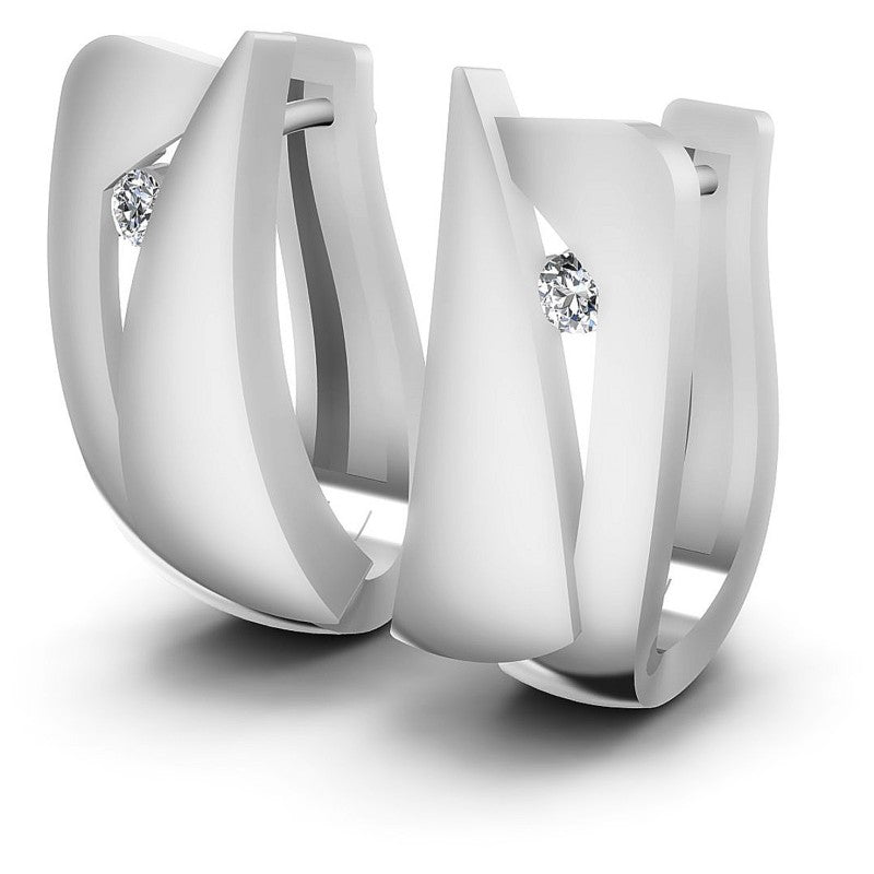 Round Diamonds 0.10CT Earring in 14KT White Gold