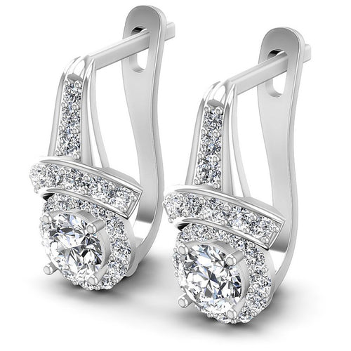 Round Diamonds 0.55CT Earring in 14KT White Gold