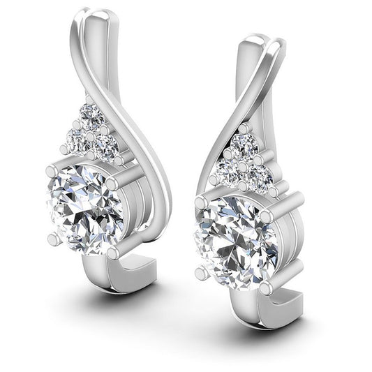 Round Diamonds 0.50CT Earring in 14KT White Gold