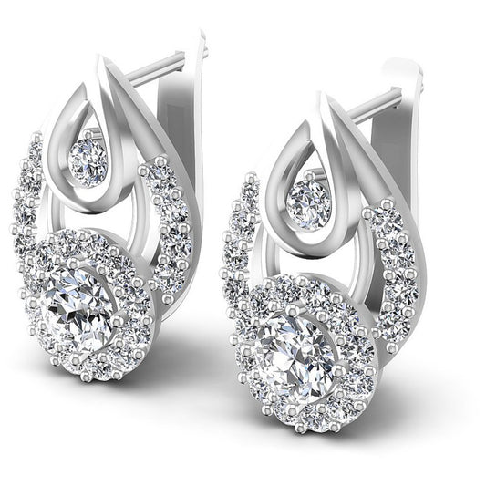 Round Diamonds 1.60CT Earring in 14KT White Gold