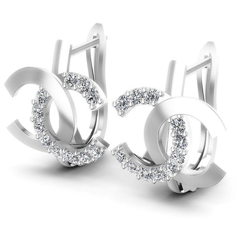 Round Diamonds 0.40CT Earring in 14KT White Gold