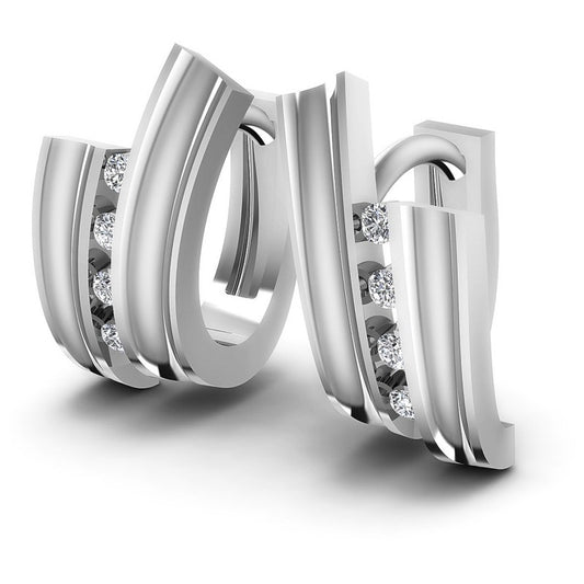 Round Diamonds 0.10CT Earring in 14KT White Gold