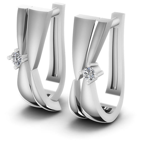 Round Diamonds 0.10CT Earring in 14KT White Gold