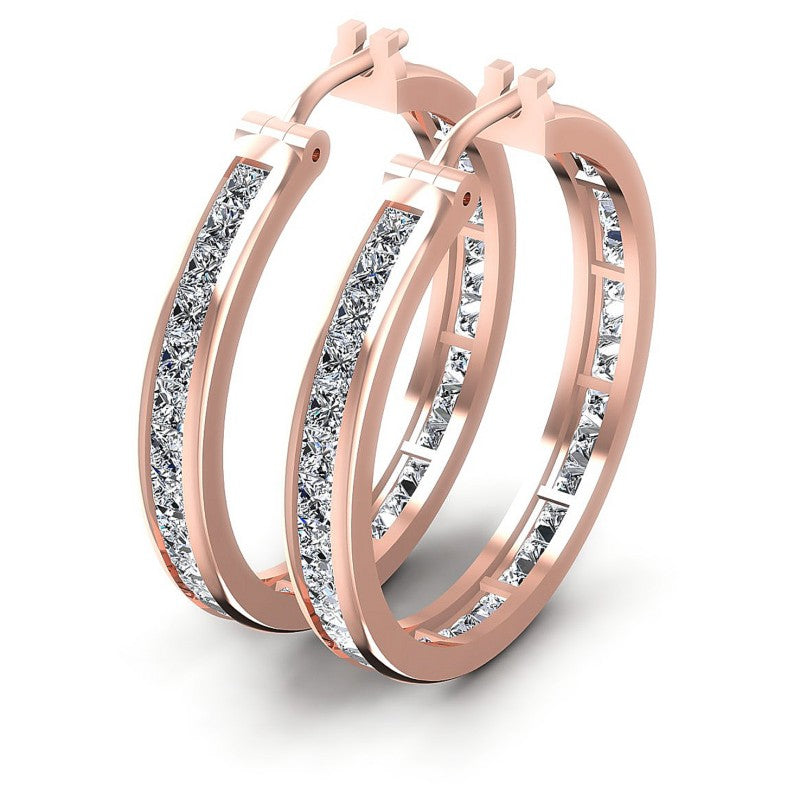 Princess Diamonds 7.10CT Earring in 18KT White Gold