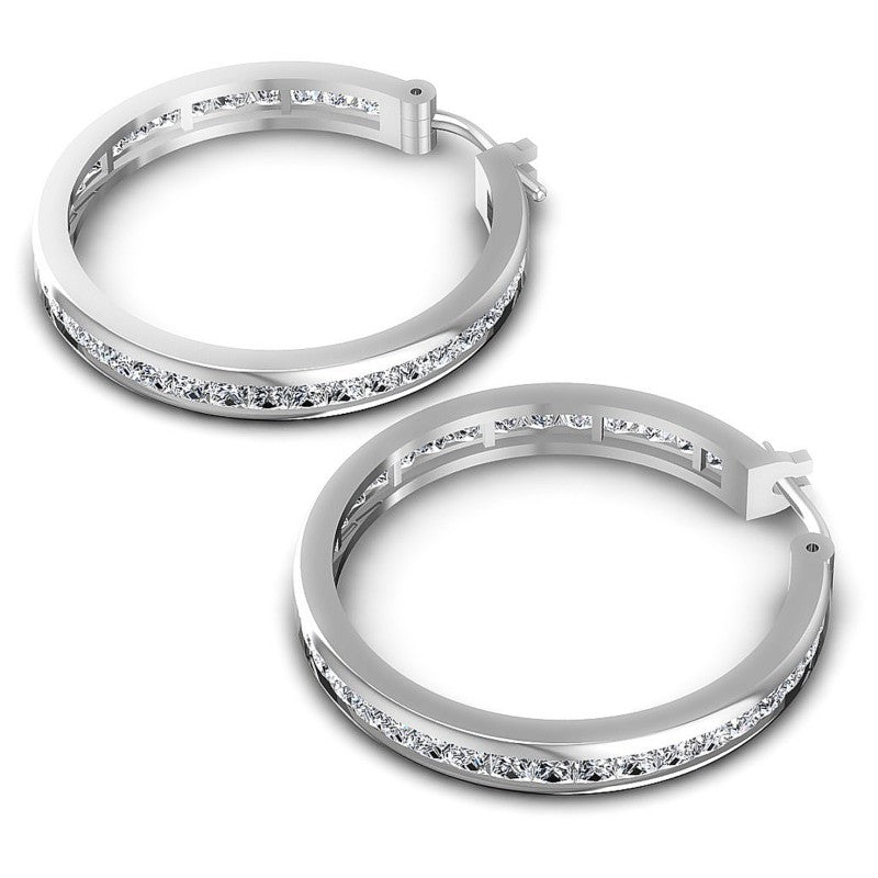 Princess Diamonds 7.10CT Earring in 14KT Yellow Gold