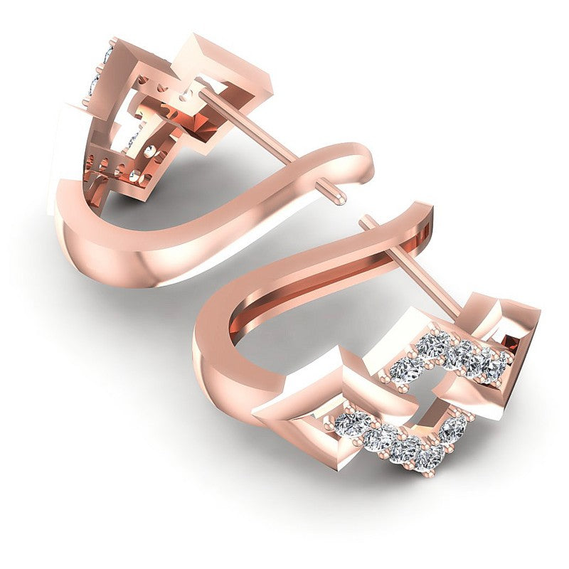 Round Diamonds 0.40CT Earring in 18KT Yellow Gold