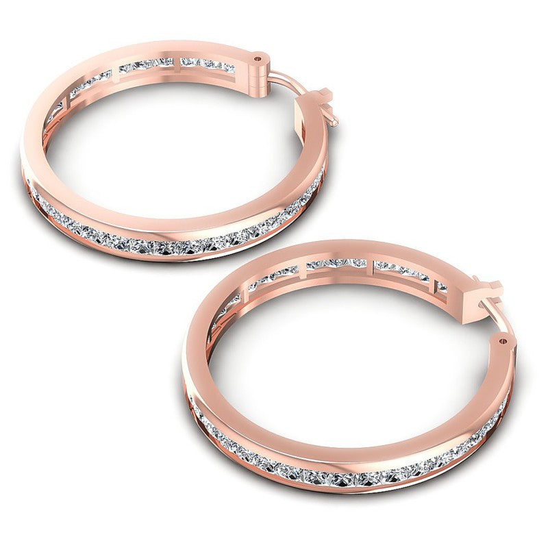 Princess Diamonds 7.10CT Earring in 18KT Yellow Gold