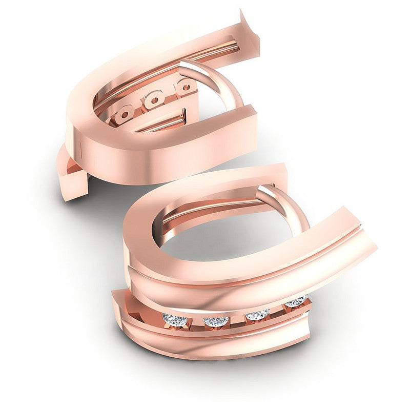 Round Diamonds 0.10CT Earring in 18KT Yellow Gold