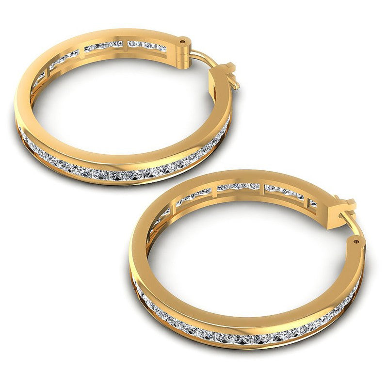 Princess Diamonds 7.10CT Earring in 14KT Yellow Gold