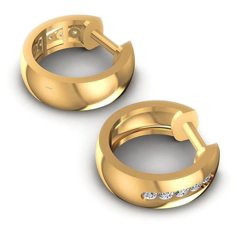 Round Diamonds 0.20CT Earring in 14KT Yellow Gold