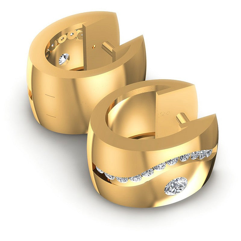 Round Diamonds 0.50CT Earring in 14KT Yellow Gold