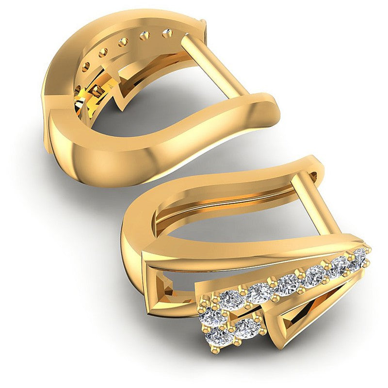 Round Diamonds 0.40CT Earring in 14KT Yellow Gold