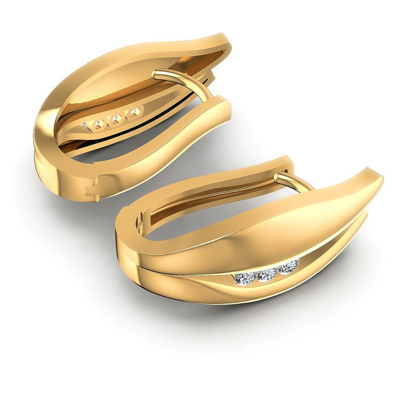 Round Diamonds 0.30CT Earring in 14KT Yellow Gold