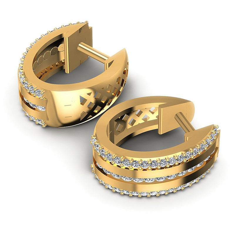 Round Diamonds 0.70CT Earring in 14KT Yellow Gold