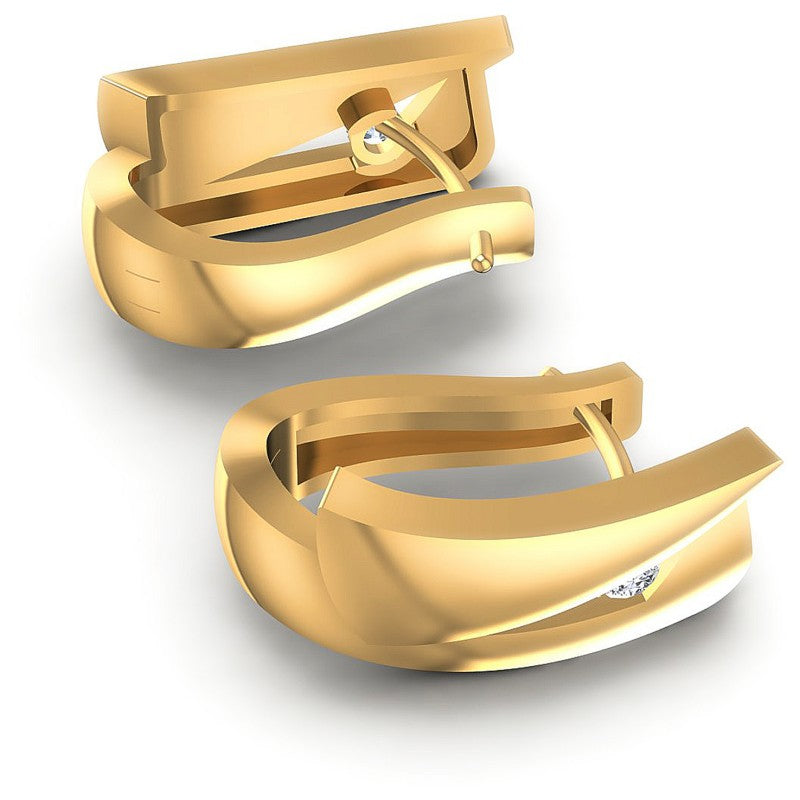 Round Diamonds 0.10CT Earring in 14KT Yellow Gold