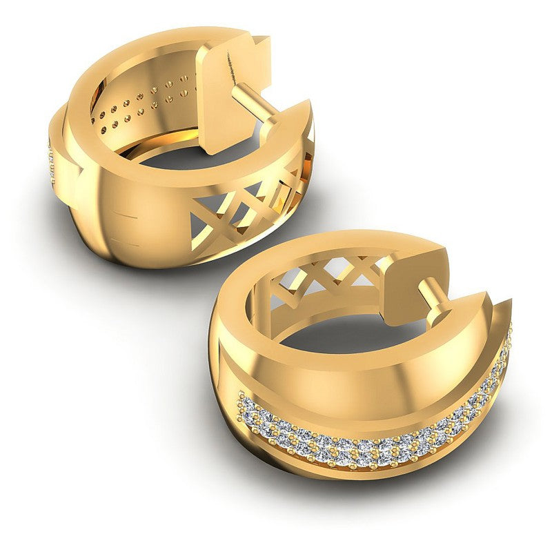 Round Diamonds 0.50CT Earring in 14KT Yellow Gold