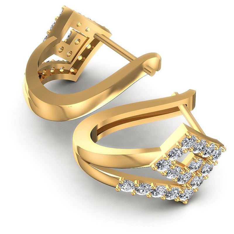 Round Diamonds 0.60CT Earring in 14KT Yellow Gold