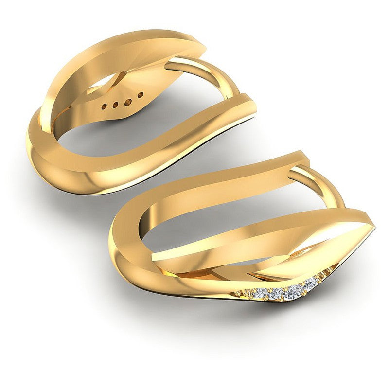 Round Diamonds 0.20CT Earring in 14KT Yellow Gold