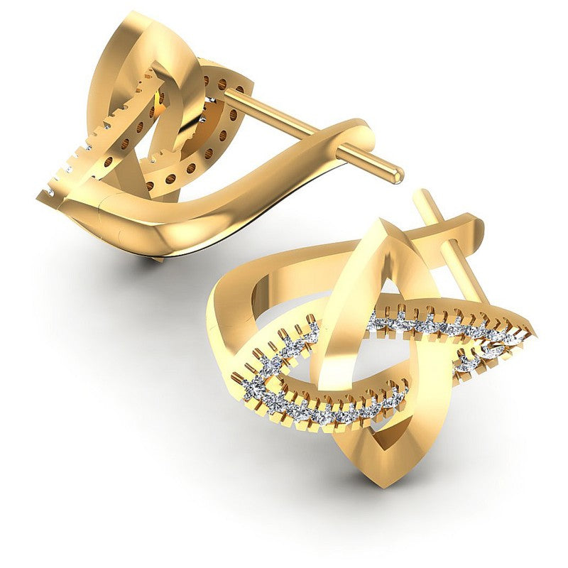 Round Diamonds 0.30CT Earring in 14KT Yellow Gold