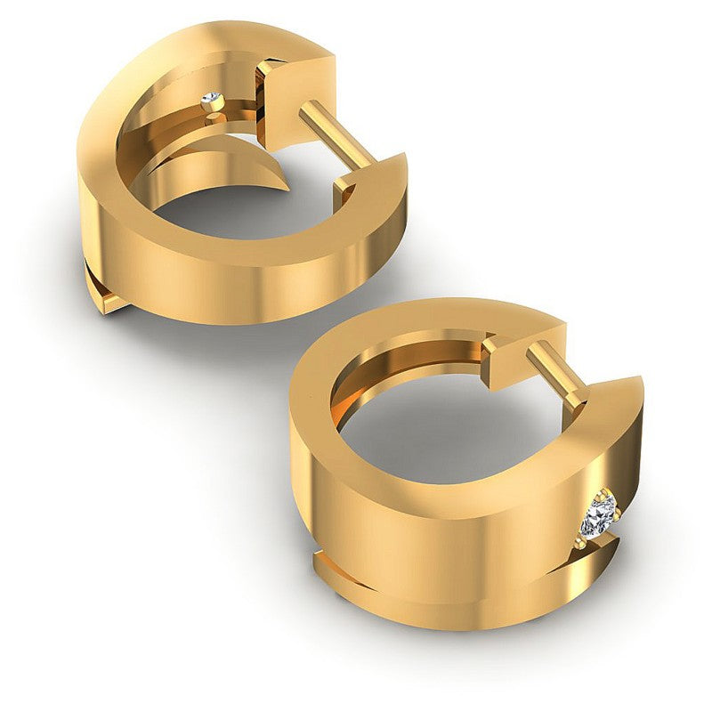 Round Diamonds 0.10CT Earring in 14KT Yellow Gold