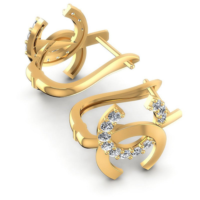 Round Diamonds 0.40CT Earring in 14KT Yellow Gold