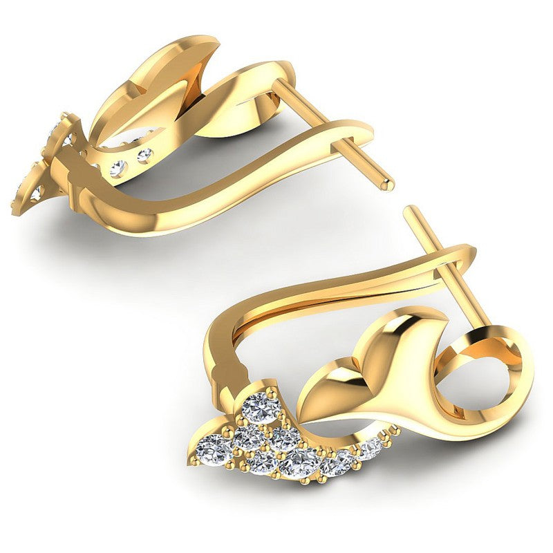 Round Diamonds 0.50CT Earring in 14KT Yellow Gold