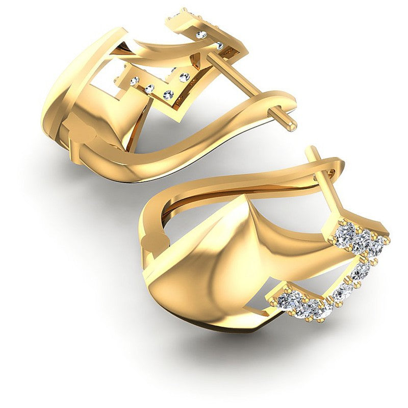 Round Diamonds 0.30CT Earring in 14KT Yellow Gold