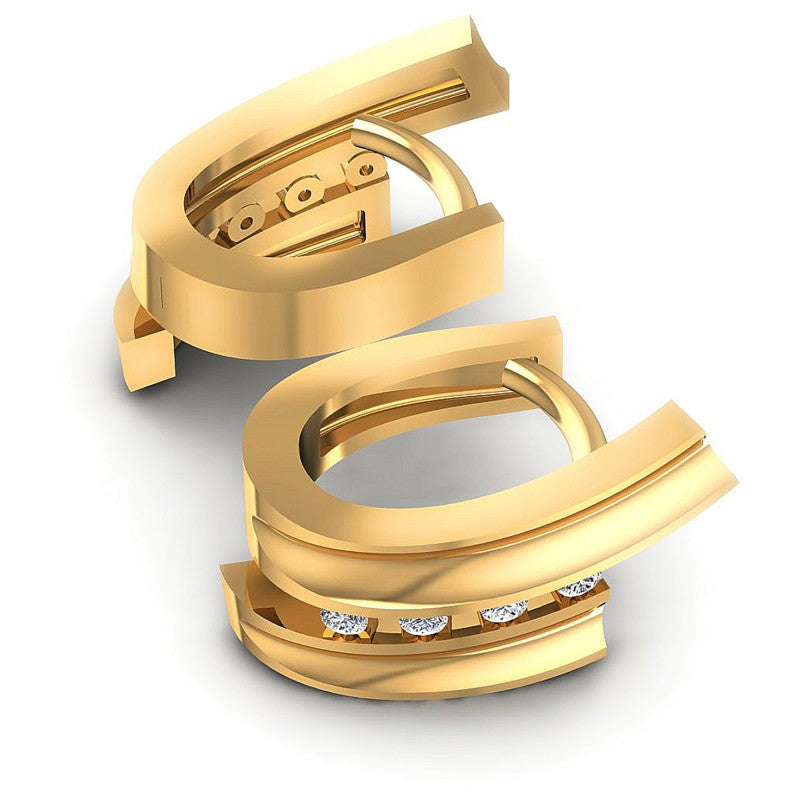 Round Diamonds 0.10CT Earring in 14KT Yellow Gold