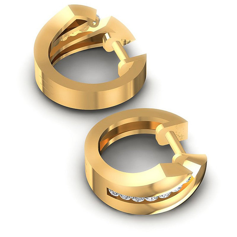 Round Diamonds 0.30CT Earring in 14KT Yellow Gold