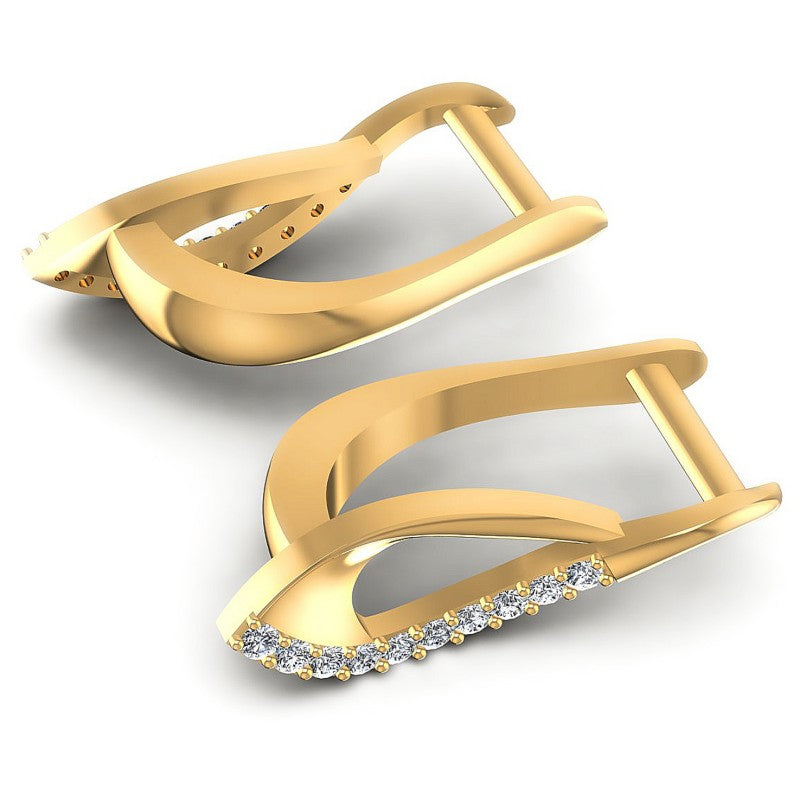 Round Diamonds 0.10CT Earring in 14KT Yellow Gold