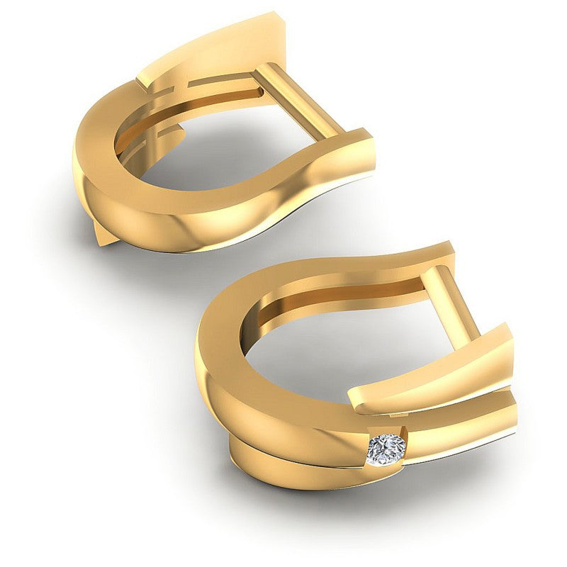 Round Diamonds 0.10CT Earring in 14KT Yellow Gold